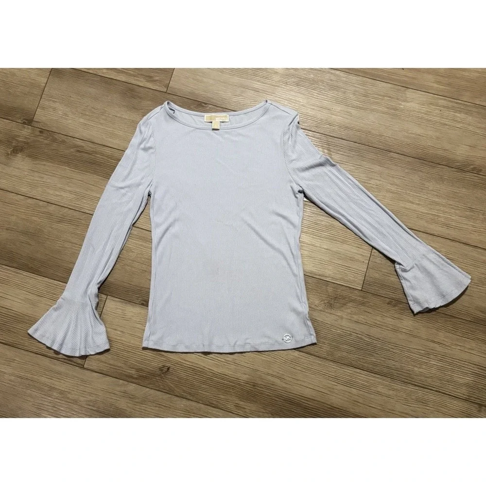 Michael Kors Long Sleeve Women's Shirt Size Large Bell Sleeve Stretch